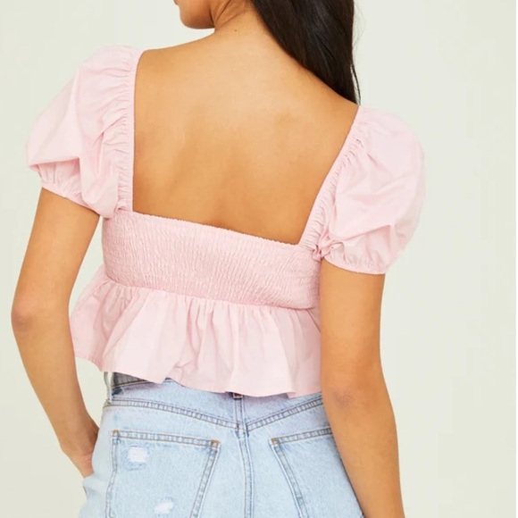 Altar’d State - Serenity Smocked Peplum Top in Light Pink (NWT) - Size : S - Picture 3 of 9